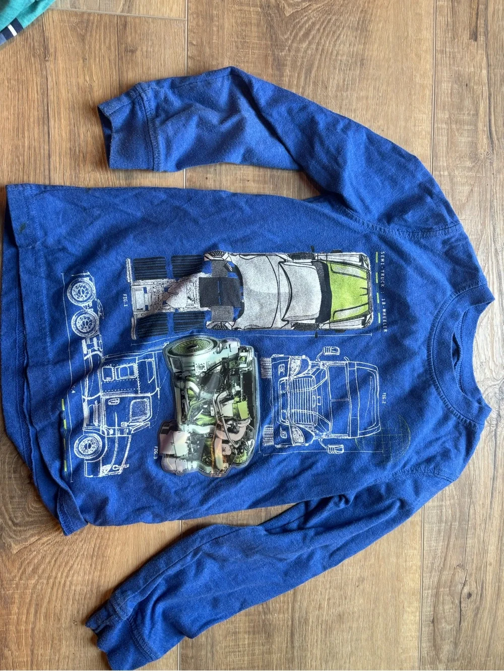 Kids Long-Sleeve Stripe & Graphic Shirt Bundle - Blue, Teal, Navy (5!)